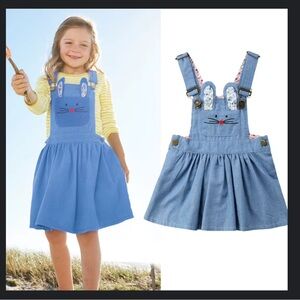 Mini Boden Blue Corduroy Bunny Rabbit Dress